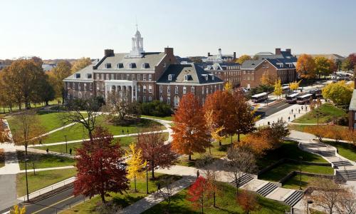 Hornbake Plaze arial view in the fall