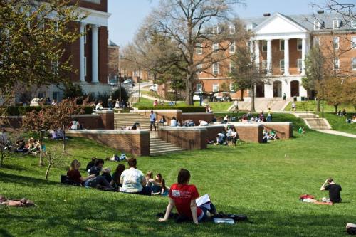 Students on McKeldin Mall