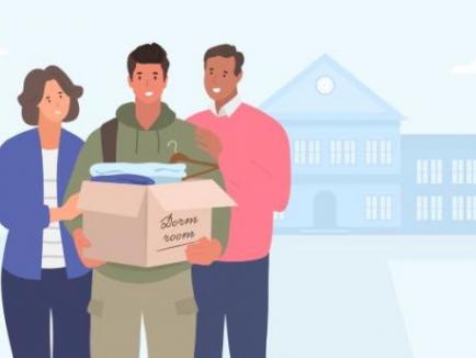 Illustration of parents with college Aged children